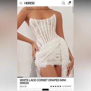 HEIRESS BEVERLEY HILLS - White Lace Corset Draped Mini Dress